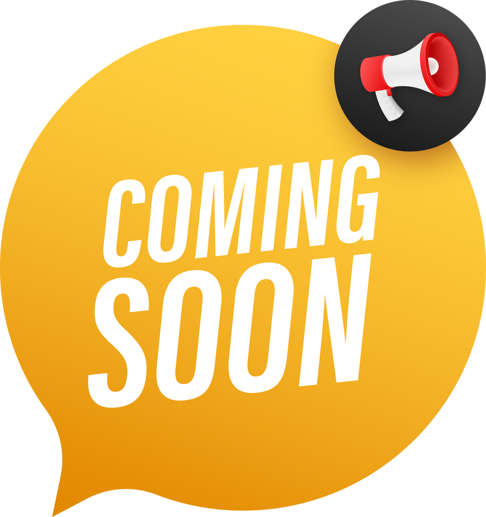 Megaphone label with coming soon. Neon style. Megaphone banner. Web design. Vector stock illustration